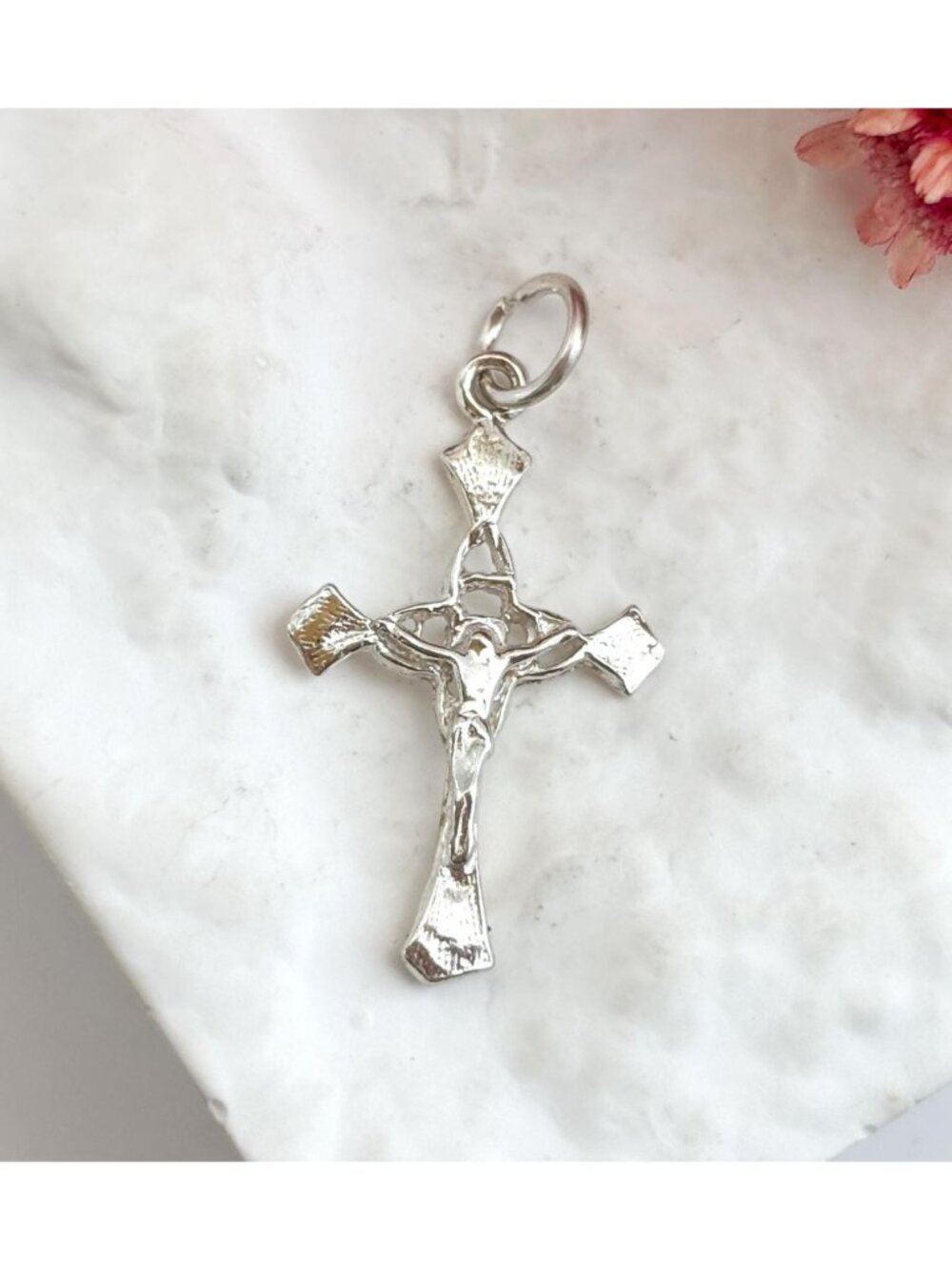 Crucifix Cross Shaped 925 Sterling Silver Vintage Pendant | Charm